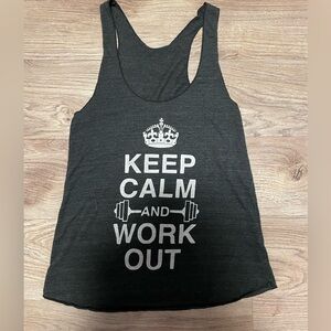 Dark gray. Keep calm workout tank!!